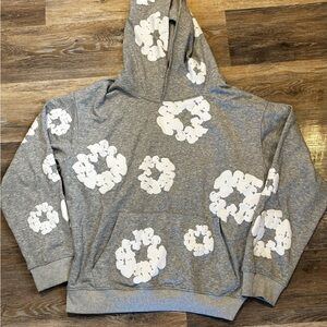 Grey denim tears hoodie, men’s large